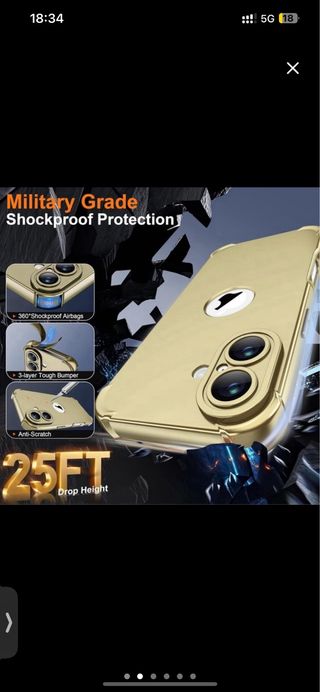 NUOVA Custodia iPhone 16 Plus Oro