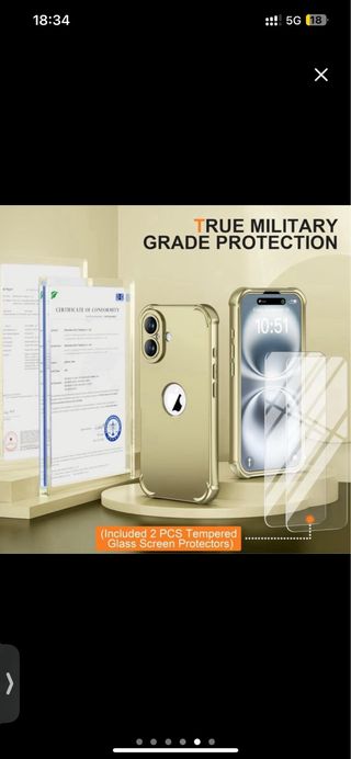 NUOVA Custodia iPhone 16 Plus Oro