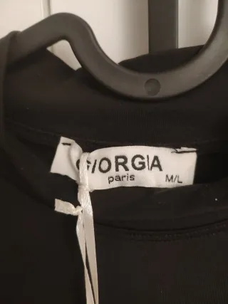 Vestido negro GIORGIA & JOHNS volantes M/L