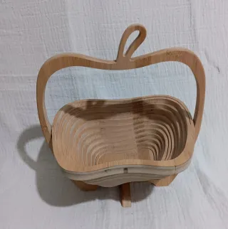 Frutero Plegable Madera Forma Manzana
