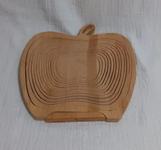 Frutero Plegable Madera Forma Manzana