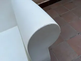 Sofá exterior 2 plazas + sillón polietileno blanco