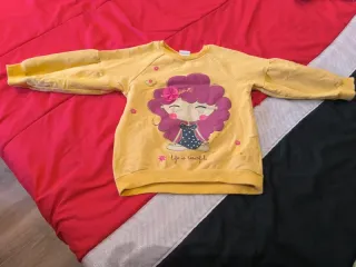 Sudadera niña amarilla con dibujo