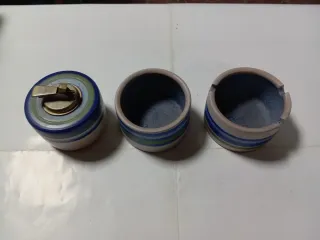 Juego Ceniceros y Mechero Antiguo