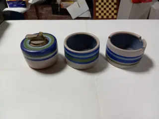 Juego Ceniceros y Mechero Antiguo