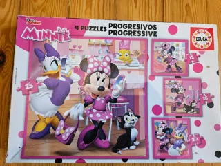 4 Puzzles Minnie Progresivos Educa