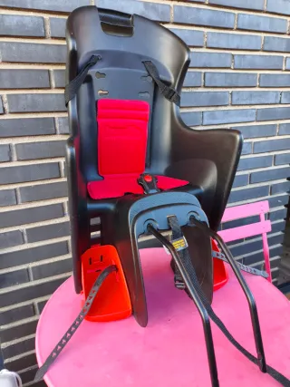 Silla Portabebés Bicicleta Negra/Roja