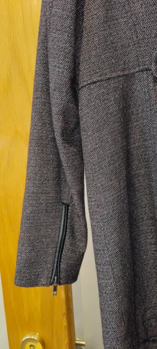 Abrigo mujer negro jaspeado