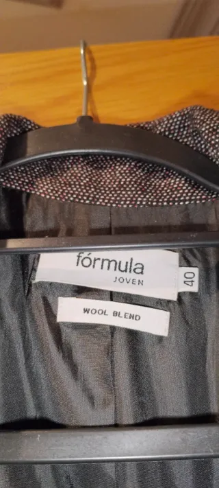 Abrigo mujer negro jaspeado