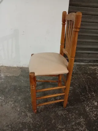 Sillas rústicas vintage madera y tela