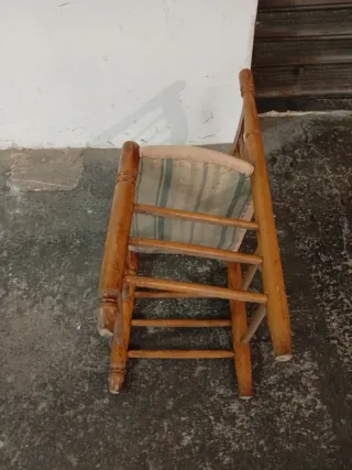 Sillas rústicas vintage madera y tela