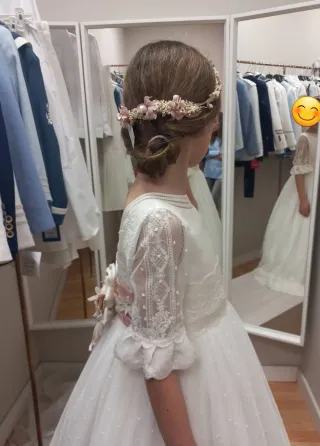 Vestido de comunión niña blanco de Anibal Laguna