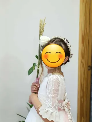 Vestido de comunión niña blanco de Anibal Laguna
