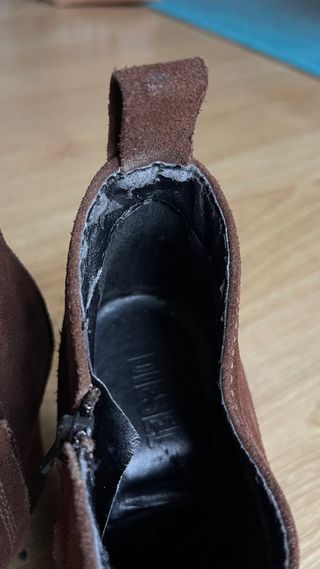 Botines Diesel ante cuña marrón, 38