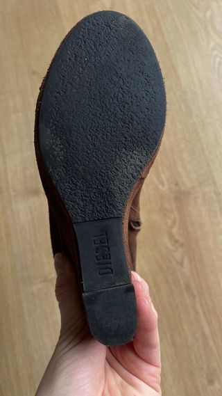 Botines Diesel ante cuña marrón, 38