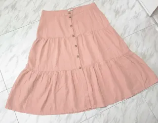 Falda midi lino mujer talla 46