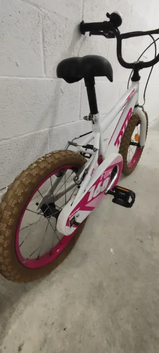 Bicicleta niña 16 blanca y rosa