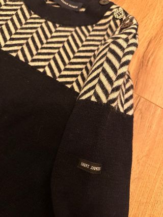 Jersey Saint James azul marino y blanco