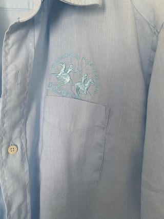 Camisa La Martina 3XL Azul Oxford Bordados Polo