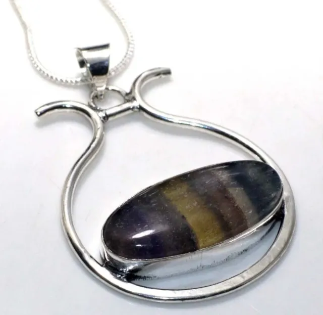 Colgante Plata Fluorita Multicolor