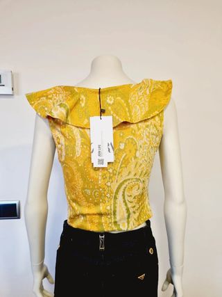 Top Zara M - Amarillo y Verde