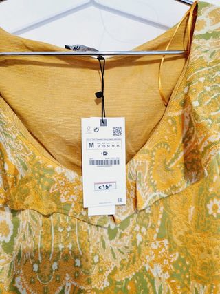 Top Zara M - Amarillo y Verde