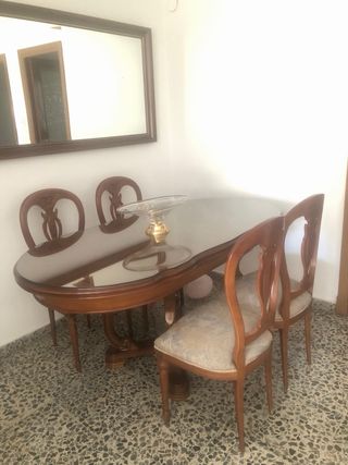 4 Sillas Comedor Madera Tapizadas