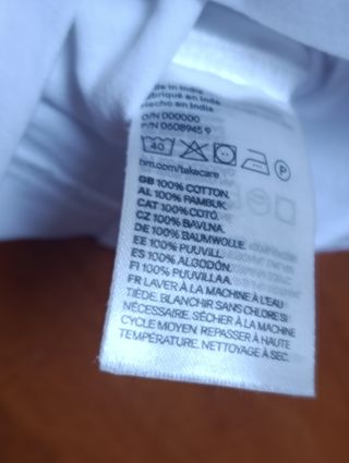 Camiseta H&M Blanca Loose Fit Talla S (Ancha)