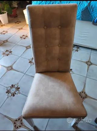 Set 4 sedie nabuk + tavolo mogano