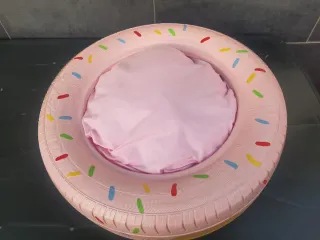 Cama para perro donut rueda reciclada