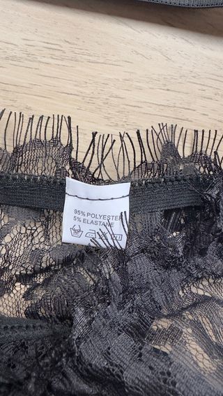 Conjunto lencería encaje negro – Talla S
