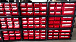 Lote de bombines con entallas organizadas