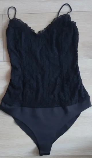 Body Bershka Negro Encaje
