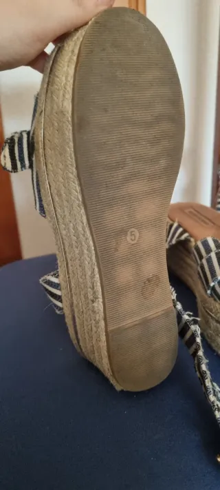 Sandalias esparto plataforma rayas