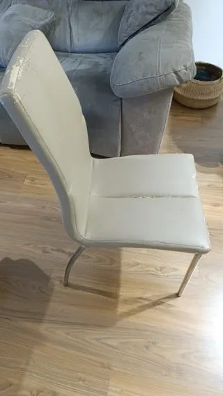 Sillas polipiel piedra (beige/gris)