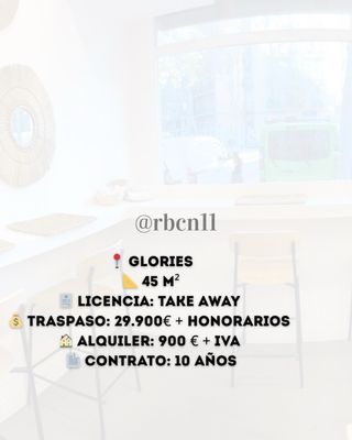 Traspaso local take away en Les Encants