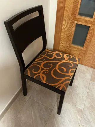 4 Sillas Madera Wengue Tapizado