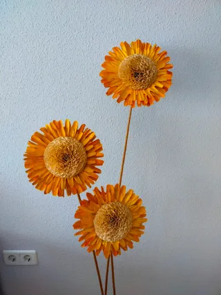 Adorno de girasoles secos