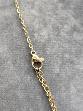 Collar Corazón Virgen María Acero Dorado