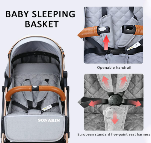 Carro bebé Sonarin plegable gris - miniatura 2