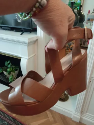 Sandalias plataforma Lefties marrones T38