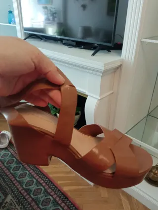 Sandalias plataforma Lefties marrones T38