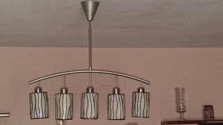 Lámpara de diseño salón cristal y metal