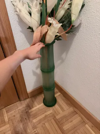Jarrón Decorativo Bambú Verde