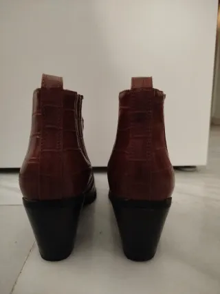 Botines Mango Marrón Talla 39 Tacón 7cm