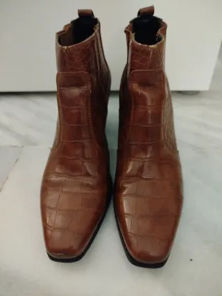 Botines Mango Marrón Talla 39 Tacón 7cm