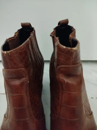 Botines Mango Marrón Talla 39 Tacón 7cm