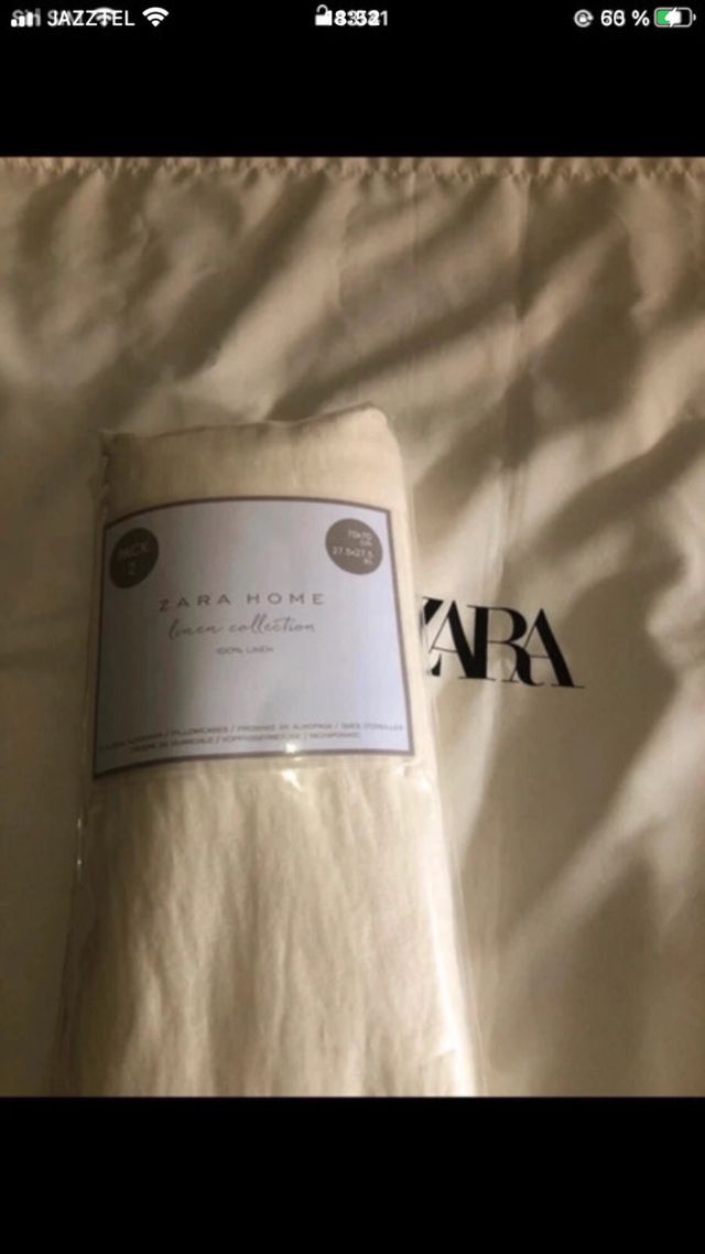 Fundas Cojín Lino Zara Home crema
