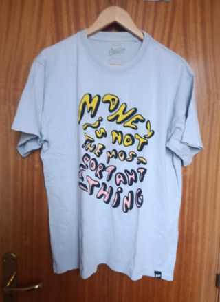 Camiseta Pull&Bear S Azul Money Oversize Urban