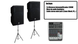 ALQUILER 2 ALTAVOCES Y MESA DE SONIDO